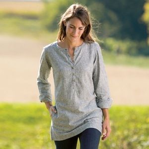 Duluth Artisan Tunic Top Organic Hemp Pocket Strip